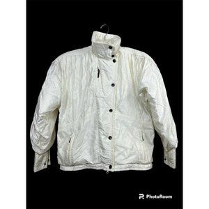 Vtg 90s Roffe XCT Ski Jacket by XCT Women‎ Sz 8 White Thinsulate USA Gorpcore